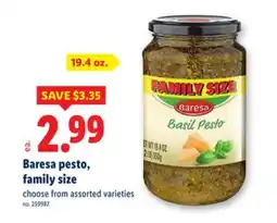 Lidl Baresa pesto, family size offer