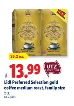 Lidl Lidl Preferred Selection gold coffee medium roast, family size offer