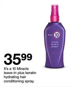 Target It's a 10 Miracle leave-in plus keratin hydrating hair conditioning spray offer