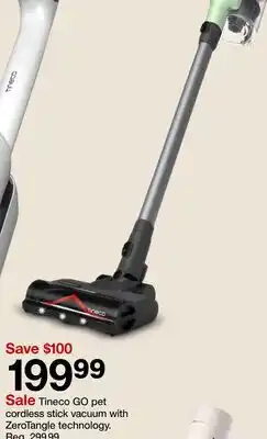 Target Tineco GO pet cordless stick vacuum with ZeroTangle technology offer