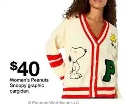 Target Women's Peanuts Snoopy graphic cargidan offer