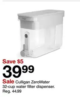 Target Culligan ZeroWater 32-cup water filter dispenser offer