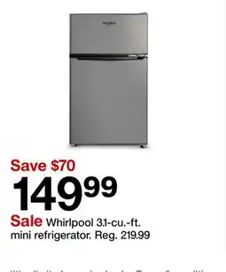 Target Whirlpool 3.1-cu.-ft. mini refrigerator offer