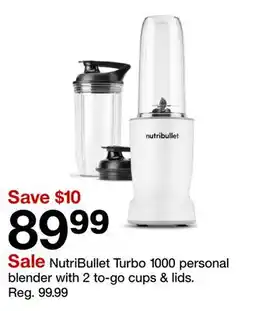 Target NutriBullet Turbo 1000 personal blender with 2 to-go & lids offer