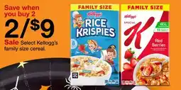 Target Select Kellogg's family size cereal offer