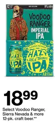 Target Select Voodoo Ranger, Sierra Nevada & more 12-pk. craft beer offer
