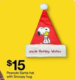 Target Peanuts Santa hat with Snoopy hug offer