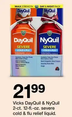 Target Vicks DayQuil & NyQuil 2-ct. 12—fl.-oz. severe cold & flu relief liquid offer