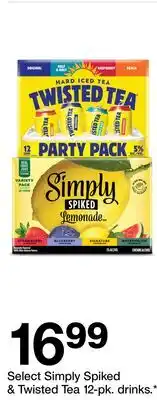 Target Select Simply Spiked & Twisted Tea 12 - pk. drinks offer
