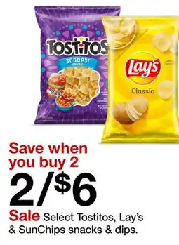 Target Select Tostitos, Lay's & SunChips snacks & dips offer