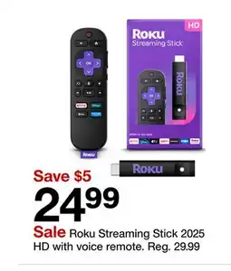 Target Roku Streaming Stick 2025 HD with voice remote offer