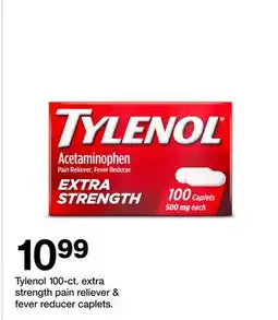 Target Tylenol 100-ct. extra strength pain reliever & fever reducer caplets offer