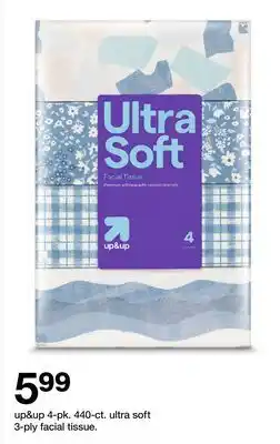 Target up&up 4-pk. 440-ct. ultra soft 3—ply facial tissue offer