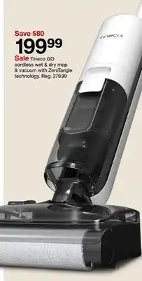Target Tineco GO cordless wet & dry mop & vacuum with ZeroTangle technology offer