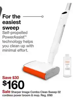 Target Sharper Image Combo Clean Sweep 02 cordless power broom & mop offer