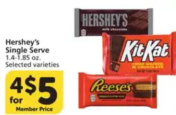 Pavilions Hershey's Single Serve offer