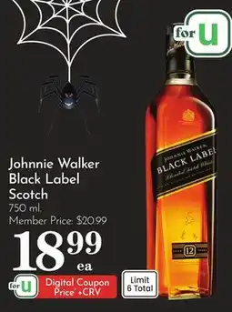 Pavilions Johnnie Walker Black Label Scotch offer