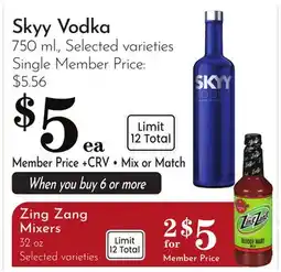 Pavilions Skyy Vodka offer