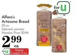 Pavilions Alfaro's Artesano Bread offer