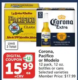 Albertsons Corona, Pacifico or Modelo offer