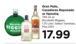 Food 4 Less Gran Malo, Cazadores Reposado or Hpnotiq offer