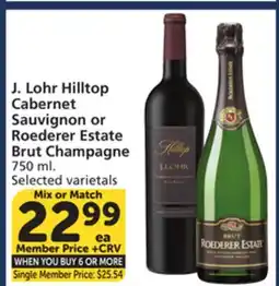 Albertsons J. Lohr Hilltop Cabernet Sauvignon or Roederer Estate Brut Champagne offer