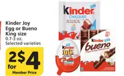 Albertsons Kinder Joy Egg or Bueno King size offer