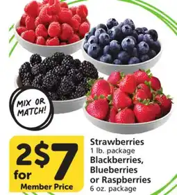 Albertsons Strawberries 1 lb. package Blackberries, Blueberries or Raspberries 6 oz. package offer