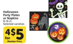 Albertsons Halloween Party Plates or Napkins offer