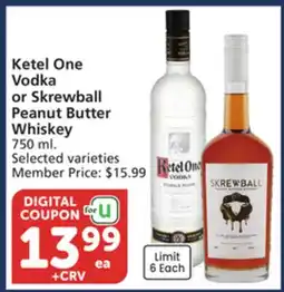 Albertsons Ketel One Vodka or Skrewball Peanut Butter Whiskey offer