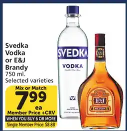 Albertsons Svedka Vodka or E&J Brandy offer