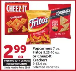 Albertsons Popcorners 7 oz. Fritos 9.25-10 oz. or Cheez-It Crackers 9-12.4 oz offer