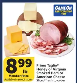 Albertsons Primo Taglio Honey or Virginia Smoked Ham or American Cheese offer