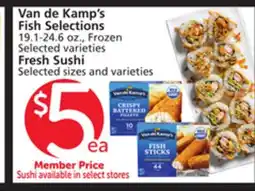 Albertsons Van de Kamp's Fish Selections 19.1-24.6 oz., Fresh Sushi offer