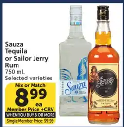 Albertsons Sauza Tequila or Sailor Jerry Rum offer