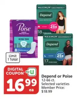 Albertsons Depend or Poise offer