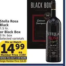 Vons Stella Rosa Black 1.5 ltr. or Black Box 3 ltr. box offer