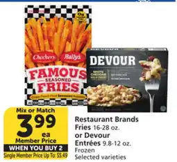 Albertsons Restaurant Brands Fries 16-28 oz. or Devour Entrées 9.8-12 oz offer