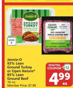 Vons Jennie-O 93% Lean Ground Turkey or Open Nature 85% Lean Ground Beef offer