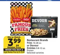 Vons Restaurant Brands Fries 16-28 oz. or Devour Entrées 9.8-12 oz offer