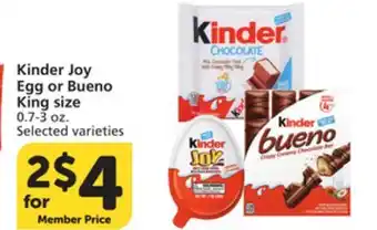 Vons Kinder Joy Egg or Bueno King size offer