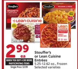Vons Stouffer's or Lean Cuisine Entrées offer