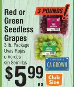 Smart & Final Red or Green Seedless Grapes offer