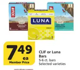 Vons CLIF or Luna Bars offer