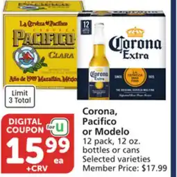 Vons Corona, Pacifico or Modelo offer