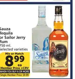Vons Sauza Tequila or Sailor Jerry Rum offer