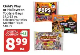 Vons Child's Play or Halloween Tootsie Bags offer