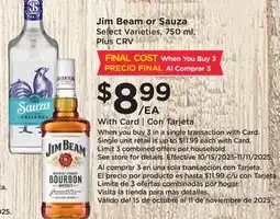 Ralphs Jim Beam or Sauza offer