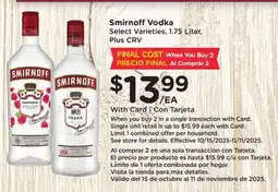 Ralphs Smirnoff Vodka offer