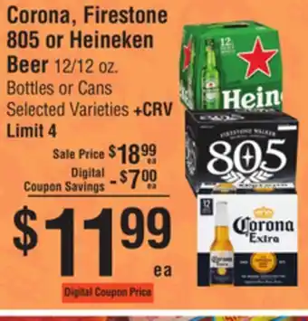 Smart & Final Corona, Firestone 805 or Heineken Beer offer